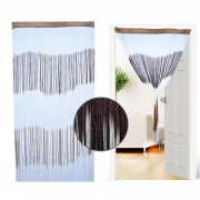 Non Brand Multi Dark and Light Brown, White String Curtain Single Panel Pair