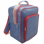 Alfresco Denim Striped Insulated Cooler Bag School Rucksack Backpack