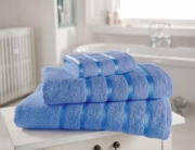 Towel Egyptian Cotton 'Kensington Blue' Plain Bath