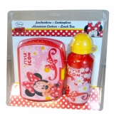 Disney Minnie Mouse 'Style Icon' School Sandwich Box and Aluminium Bottle Lunch