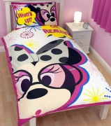 Disney Minnie Mouse 'Shopaholic' Reversible Panel Single Bed Duvet Quilt Cover Set