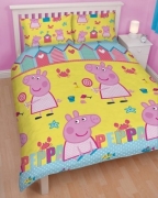 Peppa Pig 'Seaside' Reversible Rotary Double Bed Duvet Quilt Cover Set