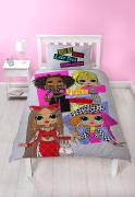 L.o.l Suprise! Omg Polycotton Buzz Girls Panel Single Bed Duvet Quilt Cover Set