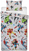 Marvel 'Comic Heroes' Grey Rotary Single Bed Duvet Quilt Cover Set