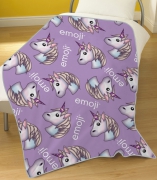 Emoji 'Unicorn' Rotary Fleece Blanket Throw