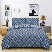 Tartan Stag Reversible Rotary Single Bed Duvet Quilt Cover Set